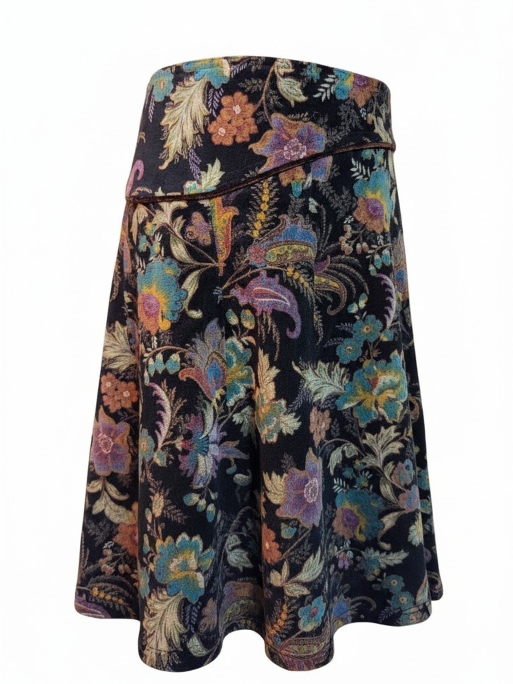 Luxurious Fall Floral Paisley Tapestry Skirt M/L - Picture 3 of 7